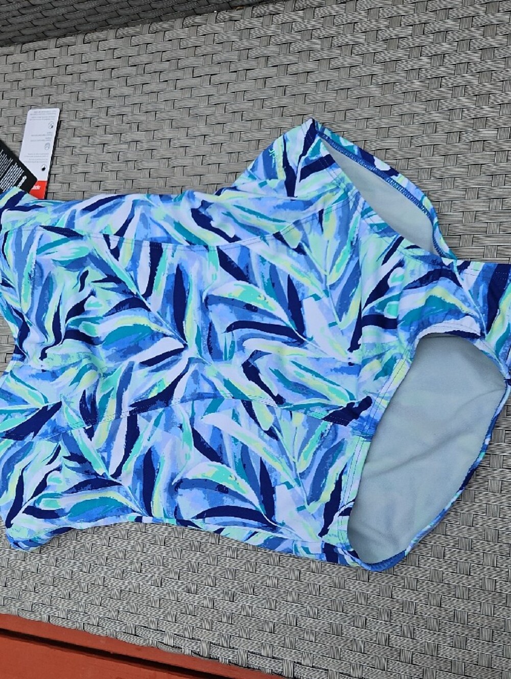 *NEW With TAGS Speedo Blue Leaf-Print One-Piece Moderate Cut Endurance Swimsuit - Picture 16 of 17
